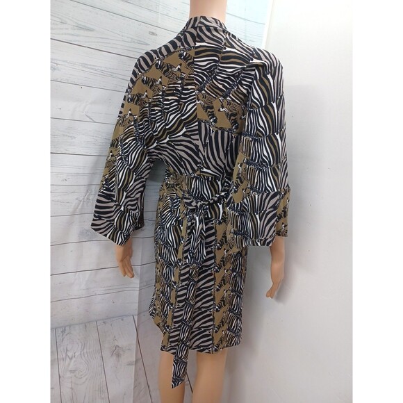 Banana Republic Issa Dress London Collection Olive Zebra Animal Print Sz 0 - Picture 6 of 12